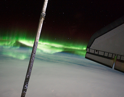 Aurora Austral y Transbordador Espacial Atlantis