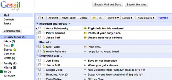 Gmail lanza inbox prioritario para separar correos importantes