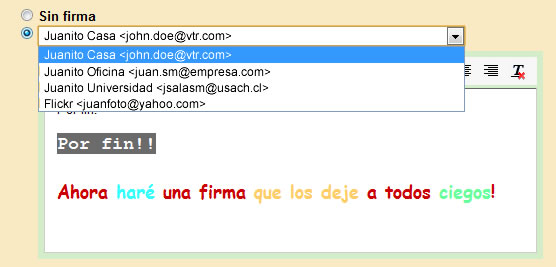 Gmail mejora su sistema de firmas