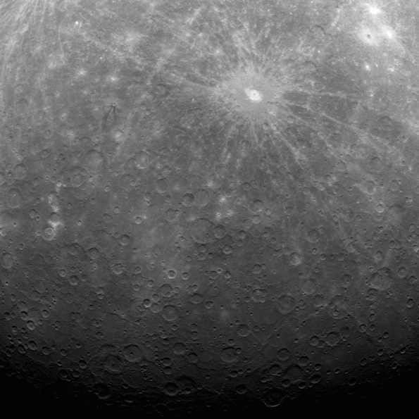 Primera imagen de Mercurio obtenida por la sonda Messenger desde su rbita