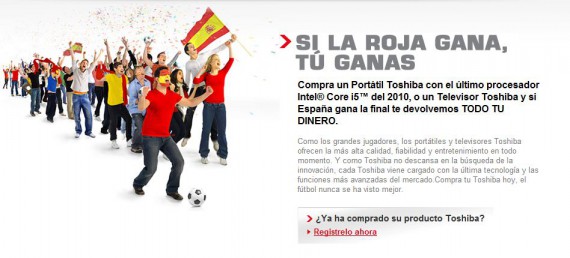 Toshiba deber reembolsar a sus clientes por victoria de Espaa en el Mundial